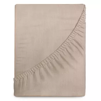 простыня на резинке VEROSSA Melange 180х200см диагональ бежевая, арт.776165