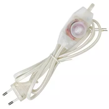 провод с евроштекером и диммируемым выключателем DUWI 2х0,75 мм2 2,5А 2м. прозрачный