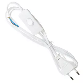 провод с евроштекером и выключателем DUWI 2м. 2х0,5 мм2 белый