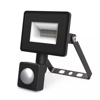 прожектор GAUSS Elementary-S 10Вт 850Лм 6500К 175-265В IP65 черный с датчиком движения LED
