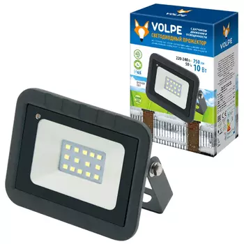 прожектор светодиодный VOLPE 10Вт IP65 220-240B с датчиком движения черный