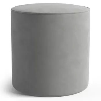 пуф круглый 365х365х400мм велюр серый