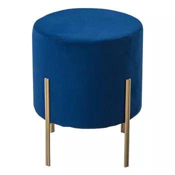 пуф Лу 345х345х415мм велюр синий