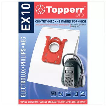 пылесборник TOPPERR 1404 EX 10 для пылесоса Electrolux Philips AEGS-bag 4 шт