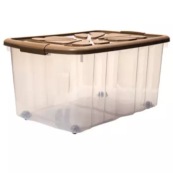 ящик, 60х40х30 см, для бытовых нужд, пластик, на колесах, с крышкой