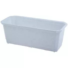 ящик балконный 60см пластик белый мрамор