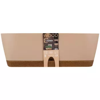 ящик балконный InGreen WOOD 40см пластик коричневый/бук
