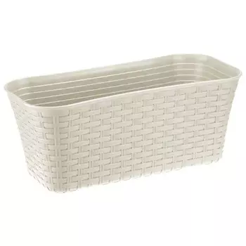 ящик балконный Ротанг 38см пластик белый