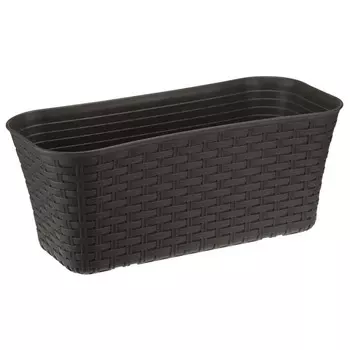 ящик балконный Ротанг 38см пластик тёмно-коричневый