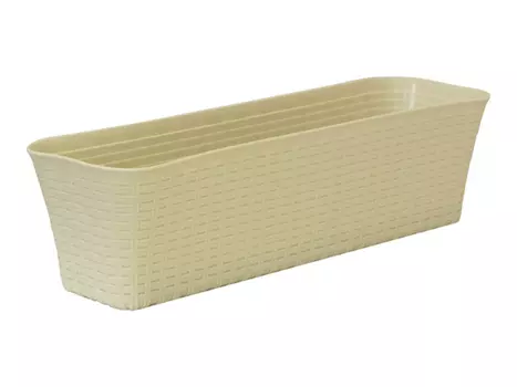 ящик балконный Ротанг 58см пластик белый