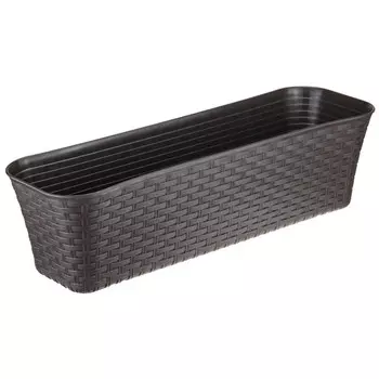 ящик балконный Ротанг 58см пластик тёмно-коричневый