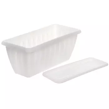 ящик балконный с поддоном Фелиция 40х18х16см белый пластик