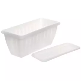 ящик балконный с поддоном Фелиция 40х18х16см белый пластик