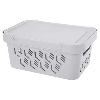 ящик для хранения Econova Deluxe, 27х19х12 см, 4,6л, светло-серый