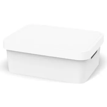 ящик для хранения Folk 11л 36х27х13,5см пластик с крышкой белый