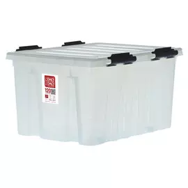 ящик ROXBOX 120л 74х41х57см на колесах, с клипсами, крышкой прозрачный