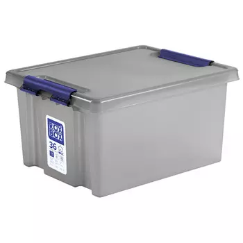 ящик ROXBOX Home 36л 50х39х25см с клипсами,крышкой антрацитовый