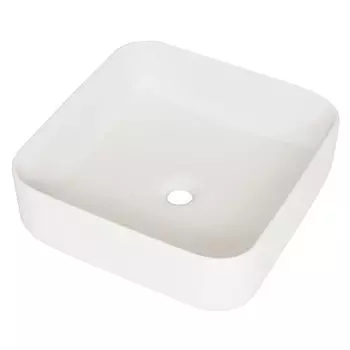 раковина накладная IDDIS Bridge 39х39х13см квадратная со скругленными углами белый матовый