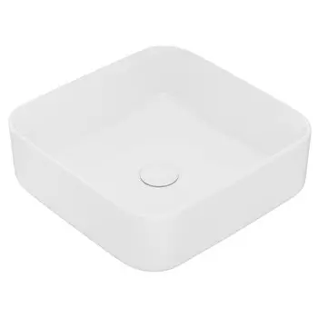 раковина накладная IDDIS Bridge 39х39х13см квадратная со скругленными углами глянцевый белый