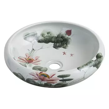 раковина накладная VITARTA Flower 43,5х43,5х12,5см круглая мультиколор