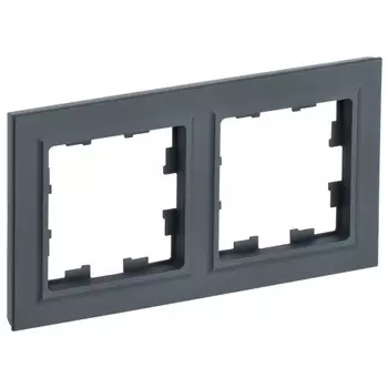рамка 2 поста IEK BRITE графит