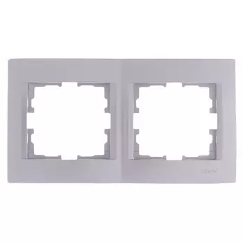 рамка 2 поста LEZARD Karina горизонтальная матовое серебро