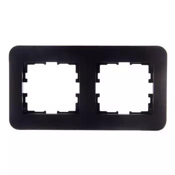 рамка 2 поста LEZARD Karina Life горизонтальная чёрный бархат