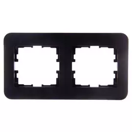 рамка 2 поста LEZARD Karina Life горизонтальная чёрный бархат