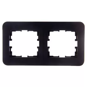 рамка 2 поста LEZARD Karina Life горизонтальная чёрный бархат