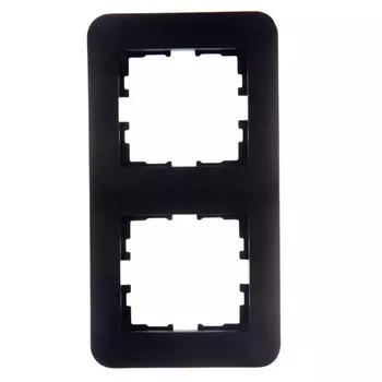 рамка 2 поста LEZARD Karina Life вертикальная чёрный бархат