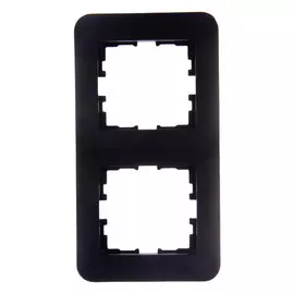 рамка 2 поста LEZARD Karina Life вертикальная чёрный бархат