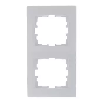 рамка 2 поста LEZARD Karina вертикальная белая