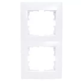 рамка 2 поста LEZARD Karina вертикальная белая