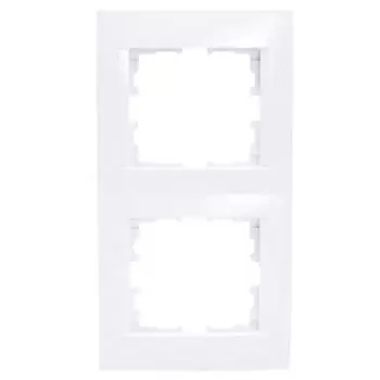 рамка 2 поста LEZARD Karina вертикальная белая