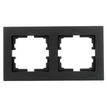 рамка 2 поста LEZARD Vesna горизонтальная чёрный бархат