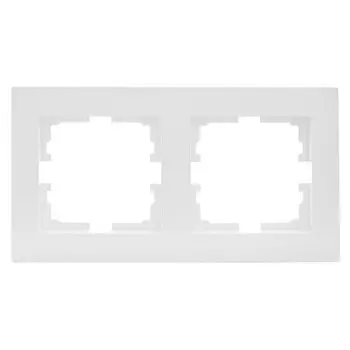 рамка 2 поста LEZARD Vesna горизонтальная белая