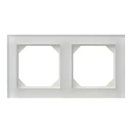 рамка 2 поста LIREGUS Epsilon стекло белый