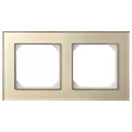 рамка 2 поста LIREGUS Epsilon стекло, шампань