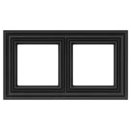 рамка 2 поста LIREGUS Retro матовый черный