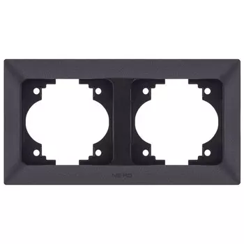 рамка 2 поста NE-AD Aras горизонтальная металлик черный