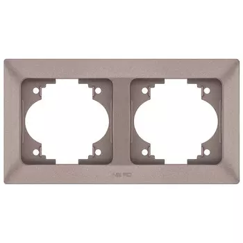 рамка 2 поста NE-AD Aras горизонтальная металлик мокка