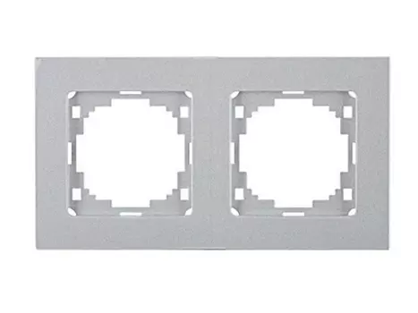 рамка 2 поста NILSON Touran серебро