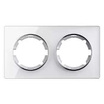 рамка 2 поста ONEKEYELECTRO Garda горизонтальная стеклянная белый