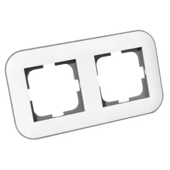 рамка 2 поста OVIVO Loft белый/черный