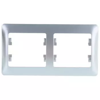 рамка 2 поста SCHNEIDER ELECTRIC Glossa алюминий горизонтальное
