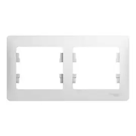 рамка 2 поста SCHNEIDER ELECTRIC Glossa белый горизонтальное