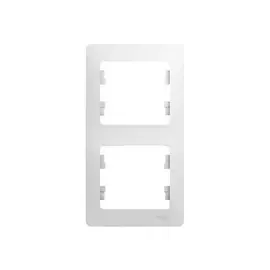 рамка 2 поста SCHNEIDER ELECTRIC Glossa белый вертикальное
