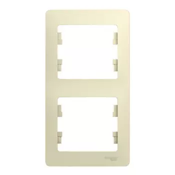 рамка 2 поста SCHNEIDER ELECTRIC Glossa бежевый вертикальное