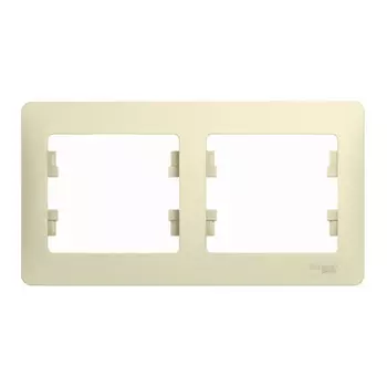 рамка 2 поста SCHNEIDER ELECTRIC Glossa бежевый горизонтальное