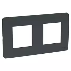 рамка 2 поста SCHNEIDER ELECTRIC Unica Studio, антрацит